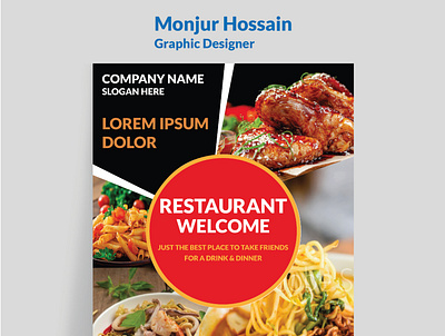 Restaurant menu flyer design business flyer corporate flyer design food illustration print restaurant restaurant menu flyer design