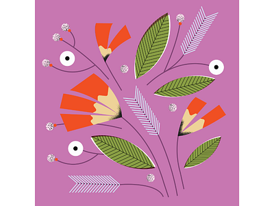 bunch nº 2 bunch composition flowers geometrical ipad nature spring vector