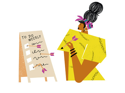 Cut yourself some slack character characters conceptual illustration illustration illustrator magdaazab to do list washington post woman