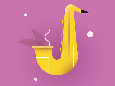 J like Jazz alphabet illustration letter music saxophone type typography
