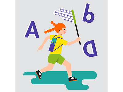 Donna Moderna magazine - learning disorders alphabet character children editorial illustration kids magazine play typography
