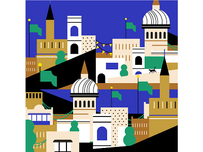 Valletta Pattern architecture cat city illustration malta map pattern skyline valletta vector