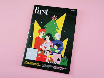 First magazine – Christmas cover christmas cover family gifts love magazine malta portrait snow