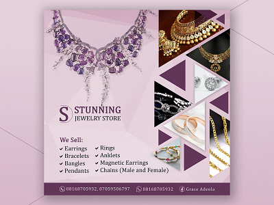 Jewelry Store eflyer design eflyer flyer graphics design jewellery jewelry jewelry store photoshop photoshop flyer shapes social media square flyer triangles