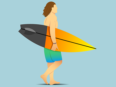 Summer time. adobe boy character characterdesign colors design enjoy illustration illustrator ipadpro man summer surf vector