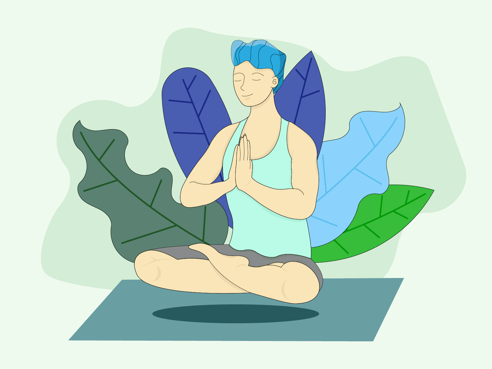 Relax adobe animation boy character characterdesign colors design guatemala illustration illustrator ipadpro meditate meditation procreate relax vector