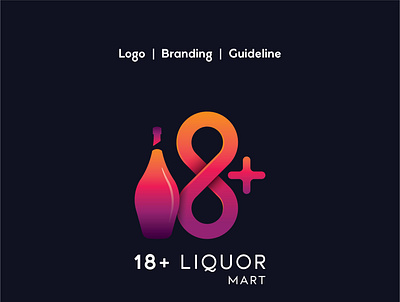 18+ Liquor Mart branding graphic design illustration logo vector