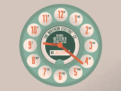 Rotary Phone Clockface Design app apple watch design clock clocks clocktower face grain graphic design hands photo rotary rotary phone telephone texture textured textured design