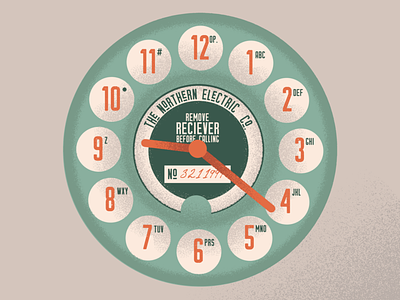 Rotary Phone Clockface Design app apple watch design clock clocks clocktower face grain graphic design hands photo rotary rotary phone telephone texture textured textured design