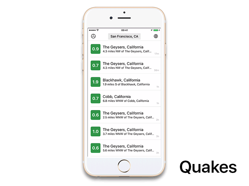 Quakes - Earthquake Utility animation app clean design earthquake gif interface ios iphone simple ui utility