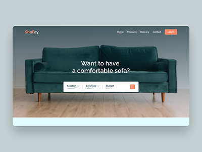 Shofay Website Header furniture store furniture website landingpage sofa website web design website concept website design