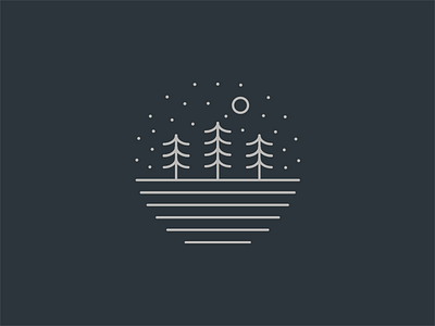 Midnight Paddle boundary waters canoe icon lake logo mark minnesota moon night paddle pines vector