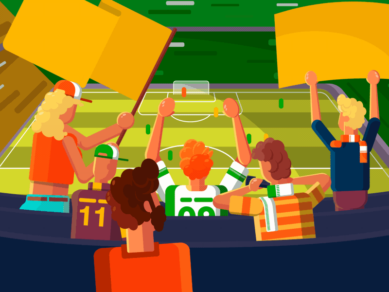Football match animation illustration infografika motion design studio