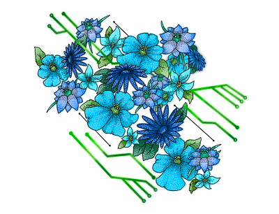 Blue Flowers Neck