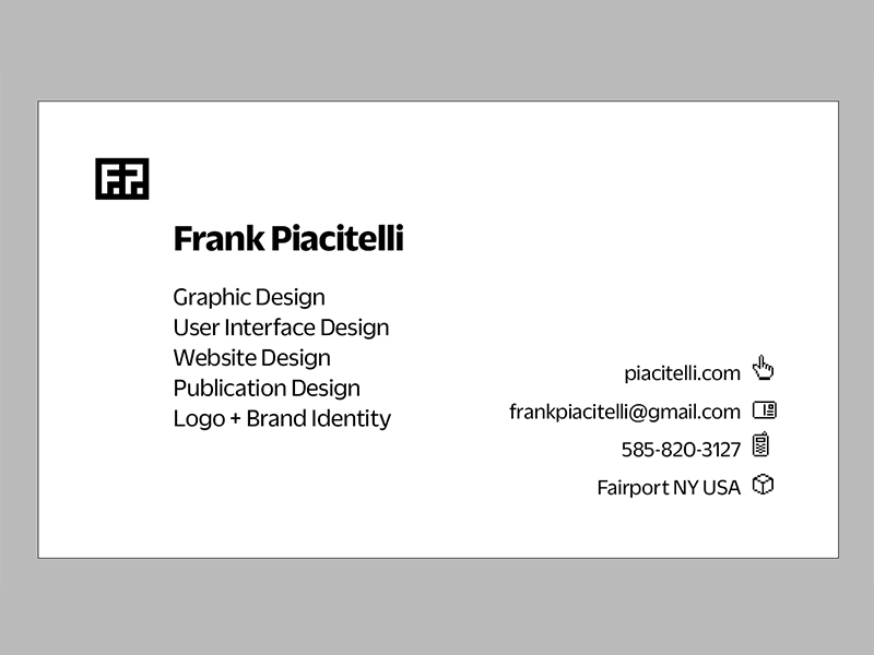 Business Card Quickie Layout by Frank Piacitelli on Dribbble