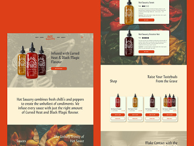 Hot Saucery adobe xd branding chris bliss design hot sauce identity identity design landing page ui ux