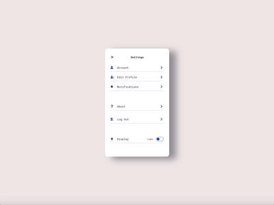 DailyUI 007 - Settings adobe xd app cards daily challange dailyui dailyui007 dark mode dribbble settings ui