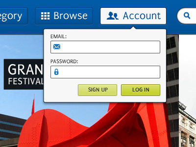 Menu with Dropdown dropdown grand rapids log in navigation sign up ui