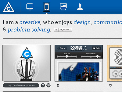 Personal Portfolio Redesign blue branding clean graphic design icons minimal personal responsive design ui web design