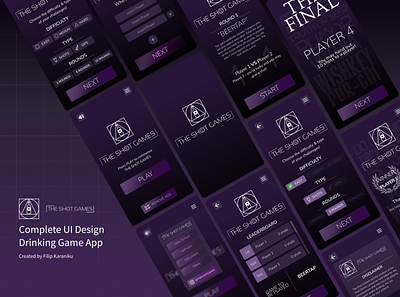 Drinking Game - UI Design - The Shot Games app branding design illustration ui ux