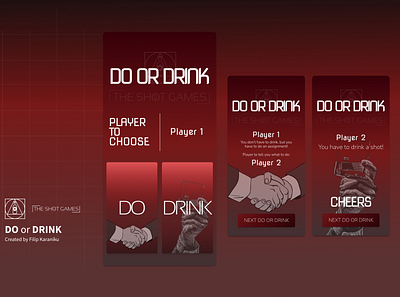 Do or Drink (minigame from The Shot Games) app branding design illustration typography ui ux vector