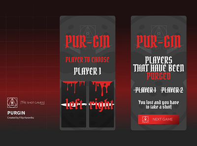 Pur-Gin (minigame from The Shot Games) app branding design illustration ui ux vector