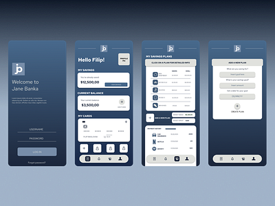 Savings App UX/UI Design app branding design illustration ui ux