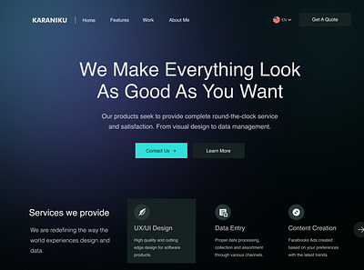 Landing Page design graphic design typography ui ux