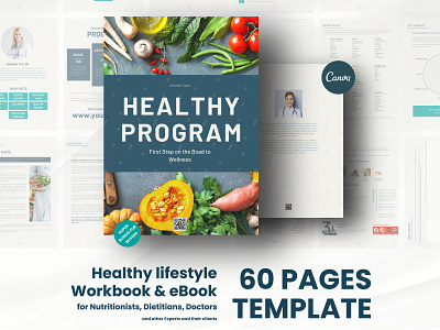 Healthy lifestyle workbook template canva design healthy workbook nutritionist