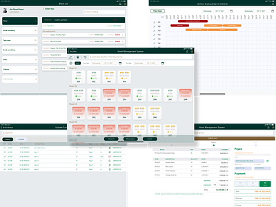 Basic Hotel Management brown green hotel management system ui ux