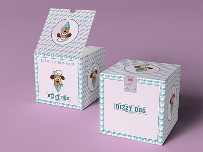 Dizzy Dog Packaging baker boutique colourful cupcake cute dog illustration logo logo design mocks packaging vintage