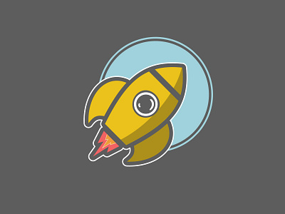 Rocket logo flat icon logo logo design minimal moon negative space rocket ship space starship wip