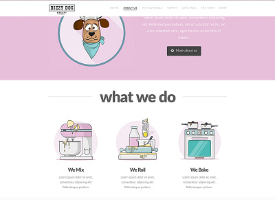 Dizzy Dog Bakery wip home page