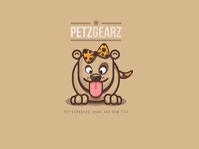 Petz Gearz Logo bow cute dog flat flat design icon logo logo design minimal pet simple wip
