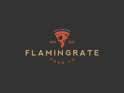 Flamin Grate Food Company Logo character e commerce flat flat design icon liquid logo logo design minimal pizza ui vintage