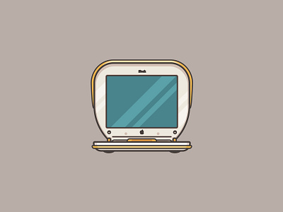 Macbook (iBook) 1999 character e commerce flat flat design icon logo logo design mac minimal office social ui