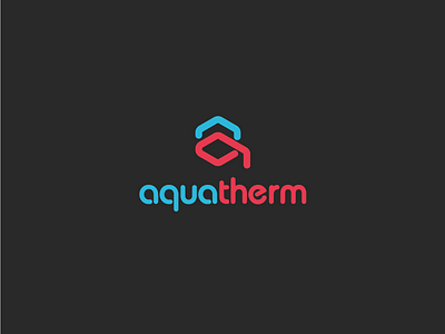 Aquatherm logo v1 aqua brand clean fire icon identity logo logotype mark minimal symbol water