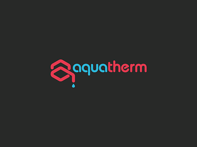 Aquatherm logo v2 aqua brand clean fire icon identity logo logotype mark minimal symbol water