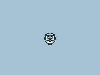 Icon bird brand clean icon identity logo mark minimal night owl stars symbol