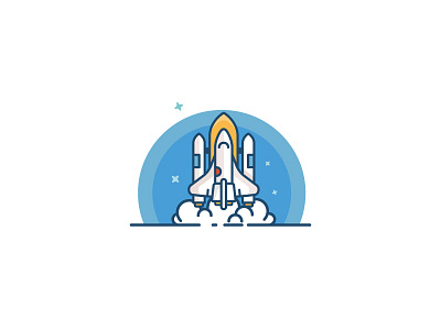 Rocket Man flat icon illustration launch logo minimal rocket space spaceship stars