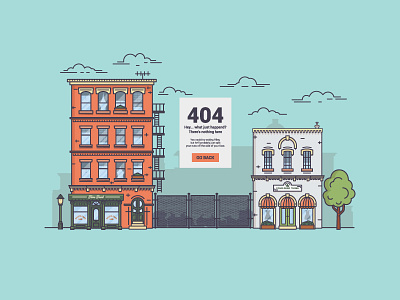 404 Its Gone 404 broken city flat design minimal missing new york page sky trees ui
