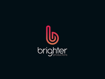 Brighter Productions V1 b branding gradient icon illustration logo mark minimal modern orange red symbol