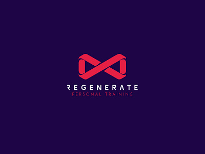 Regenerate V2 fitness geometric gym icon identity infinity logo minimal regenerate ribbon symbol