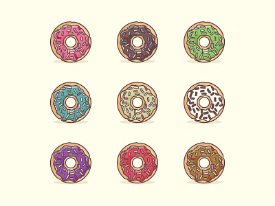 Doughnuts For Everyone bakery diet doughnut flat flat design hungry icon minimal pastry sweets treat