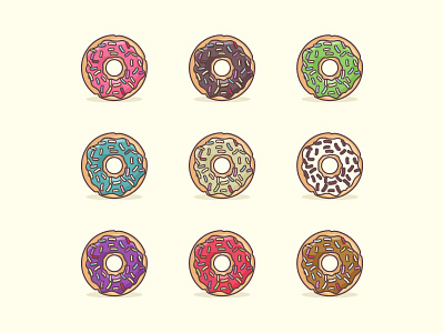 Doughnuts For Everyone bakery diet doughnut flat flat design hungry icon minimal pastry sweets treat