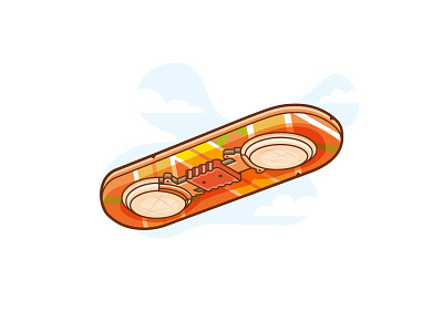 Marty's Deck back-to-the-future deck film flat-design hover marty mcfly minimal retro skate