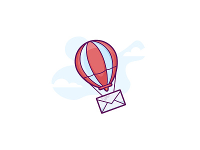 Email Sent balloon email flat design hot air balloon icon illustration mail minimal retro sending simple transfer