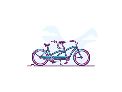 The cycle of love beach cruiser bicycle bike cycle flat design love lovers minimal retro simple summer tandem