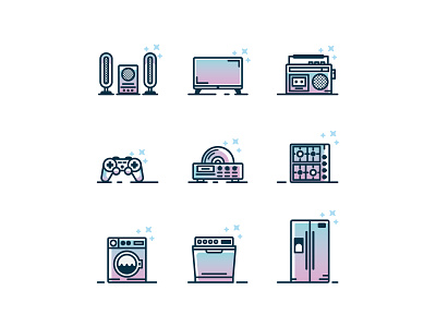 Home insurance icons branding flat flat-design home home appliances icon icons set illustration insurance company minimal outline outline icon precious ui