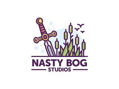 Nasty Bog Studio bold character flat-design geometric identity illustration logo logo-design lord of the rings mark minimal outline quest symbol